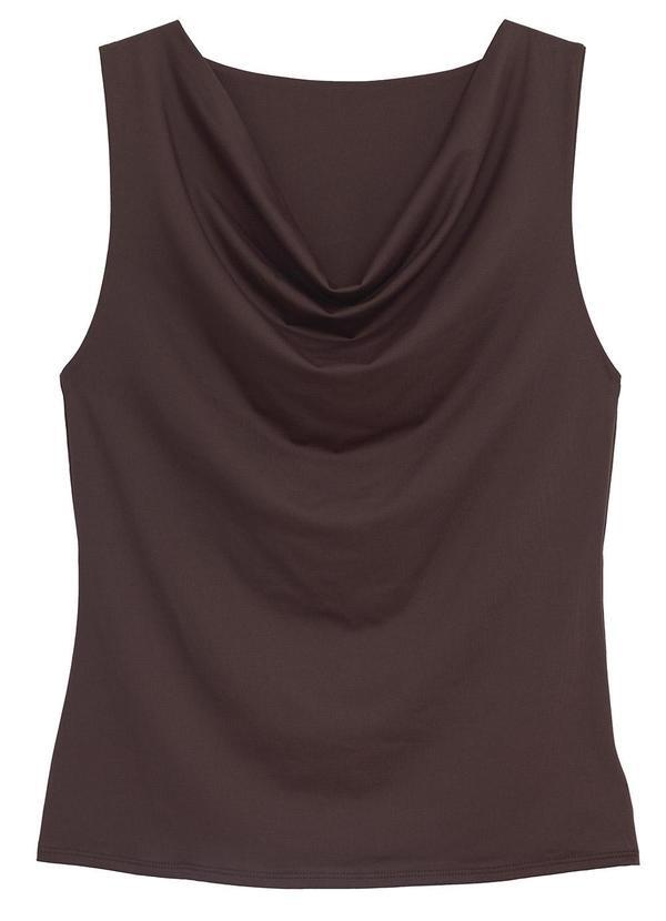 Blusa Reta Degagê em Malha Café