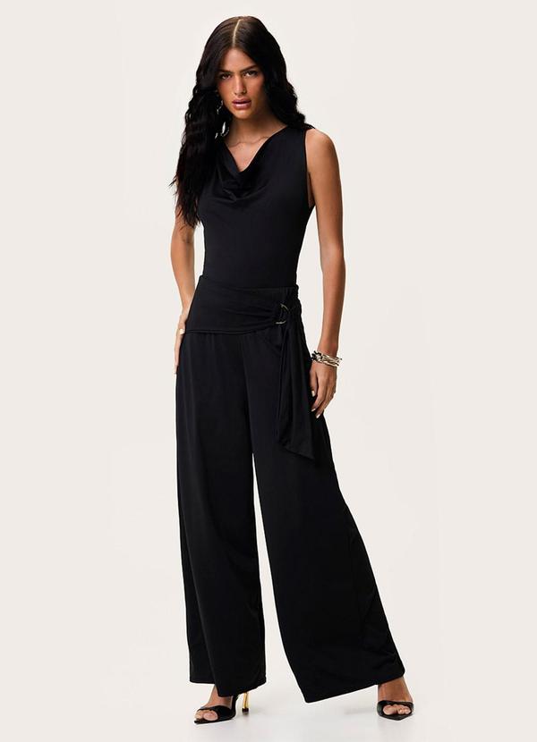 Blusa Reta Degagê em Malha Preto