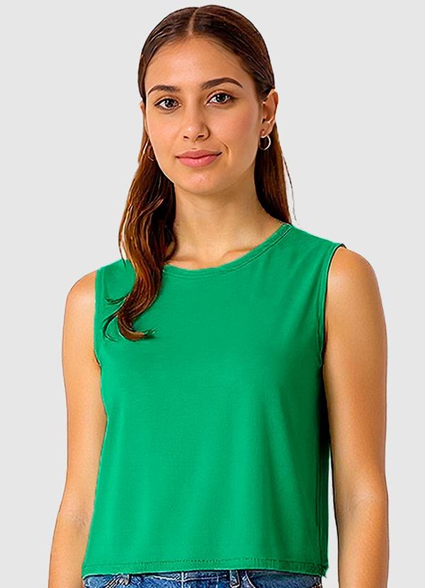 Vista 2 Blusa Reta em Viscose Verde Claro Malwee Malwee