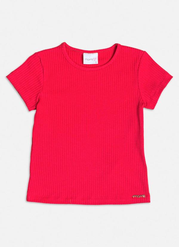 Blusa Vermelha Canelada Básica Vermelho