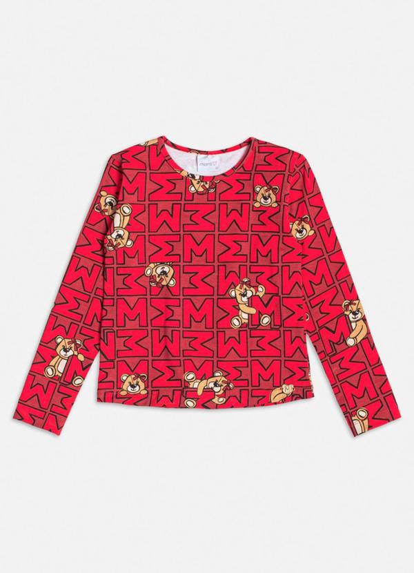 Blusa Vermelha com Ursos Vermelho