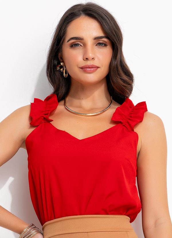 Blusa Vermelha em Crepe Plano
