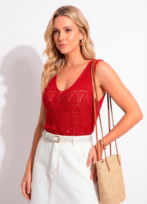 Blusa Vermelha em Tricô