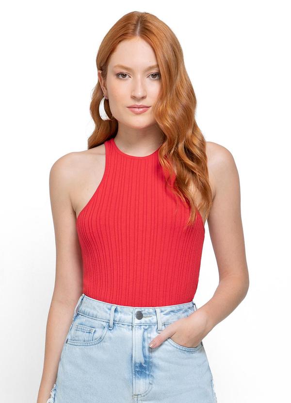 Blusa Vermelha Justa em Tricot