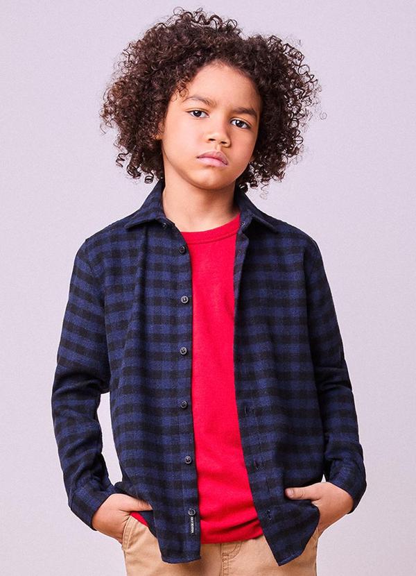 Camisa de Flanela Xadrez Azul