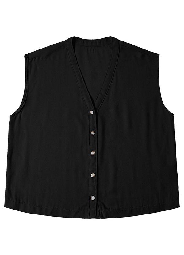 Vista 2 Camisa Feminina Viscose Sarjada Pesada Preto Rovitex Rovitex