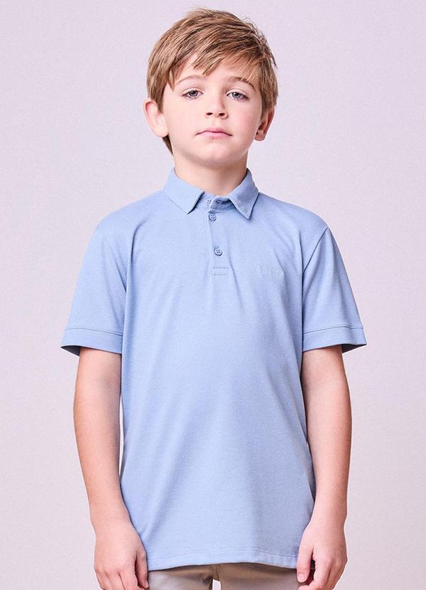 Camisa Polo Manga Curta Azul Azul