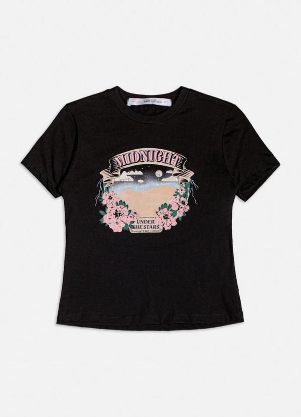 T-Shirt Black Midnight com Brilho Preto