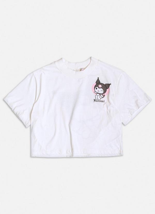 T-Shirt Cropped da Kuromi Branco