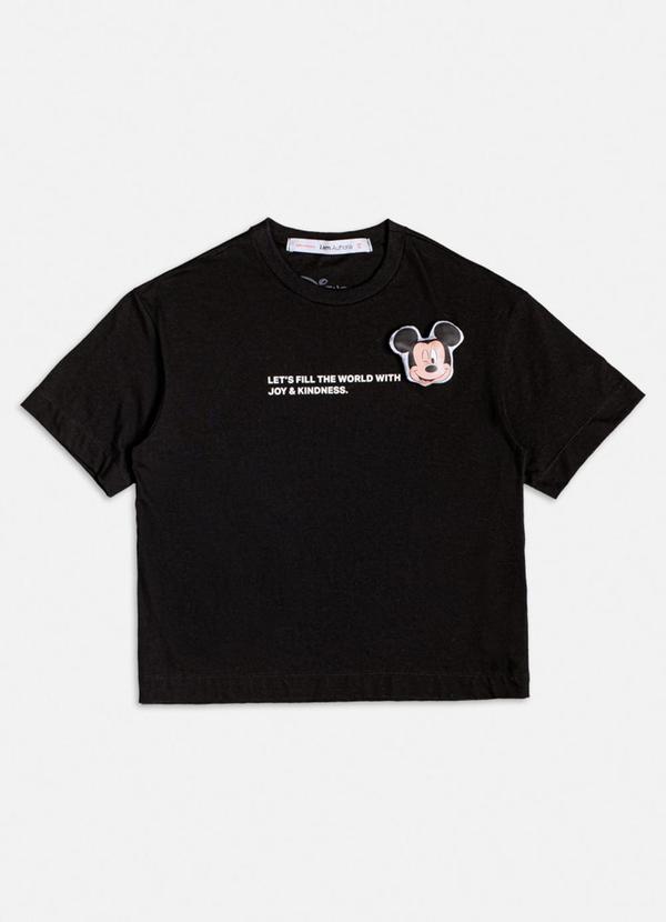 Vista 2 T-Shirt Preta do Mickey Mouse Preto Authoria Authoria