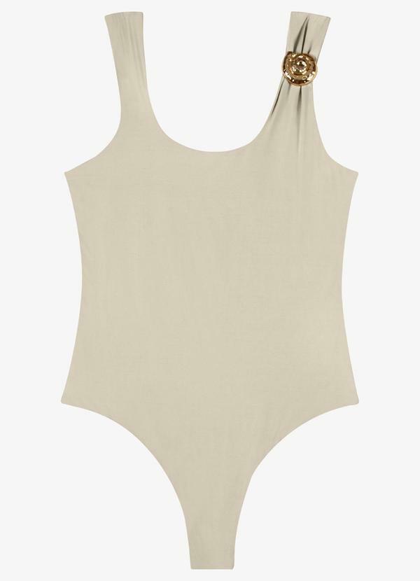 Body Feminino em Poliamida Bege