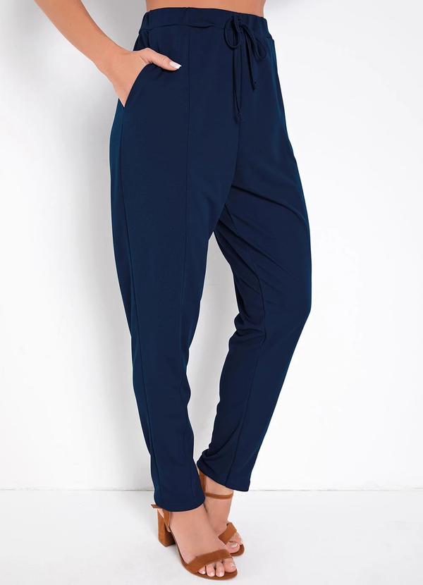 Calça Azul Marinho em Malha
