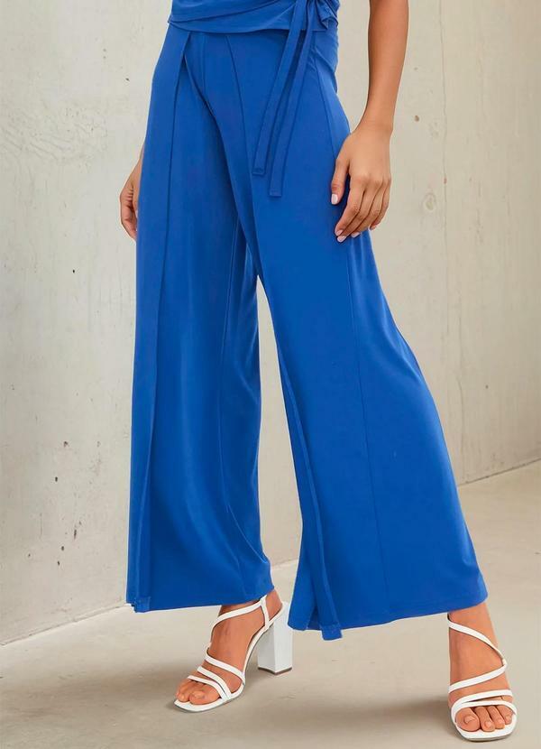 Calça Azul Royal em Malha de Viscose