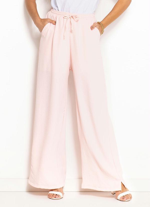 Calça com Amarração Rosa Claro