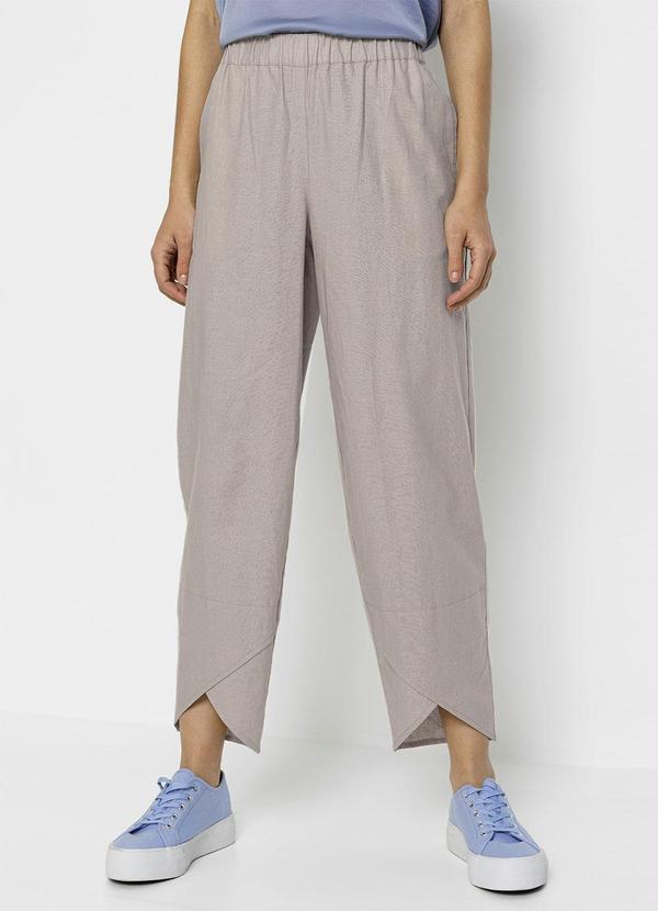 Vista 2 Calça com Transpasse na Barra Bege bonprix bonprix