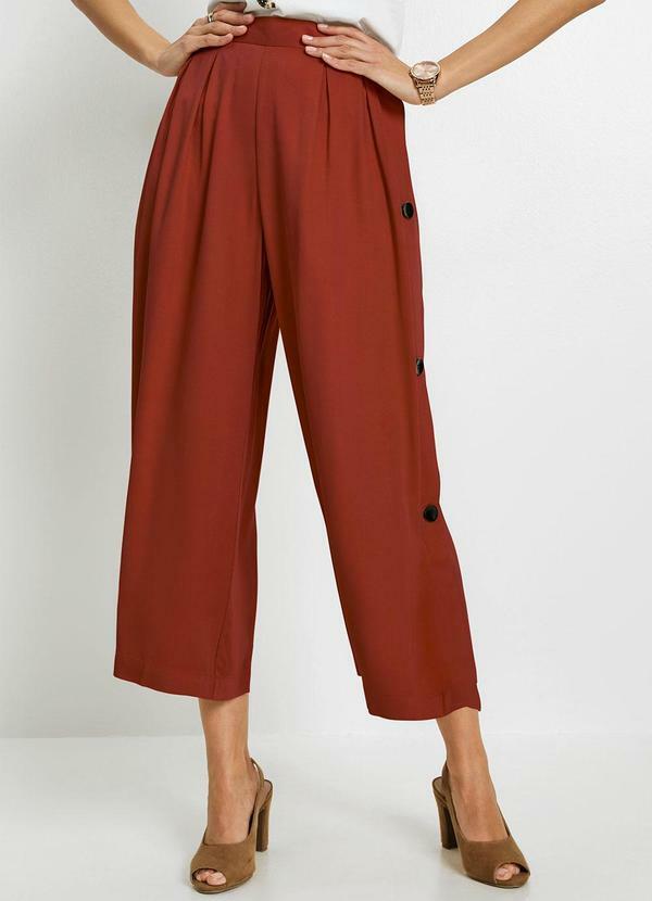 Calça Ferrugem em Viscose Plana