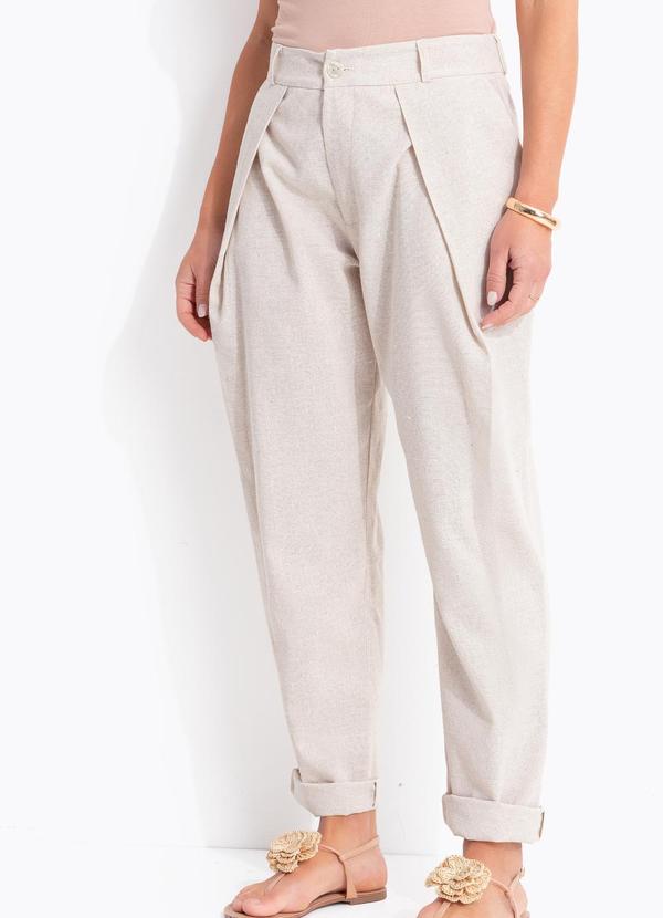 Calça Natura em Viscose com Linho