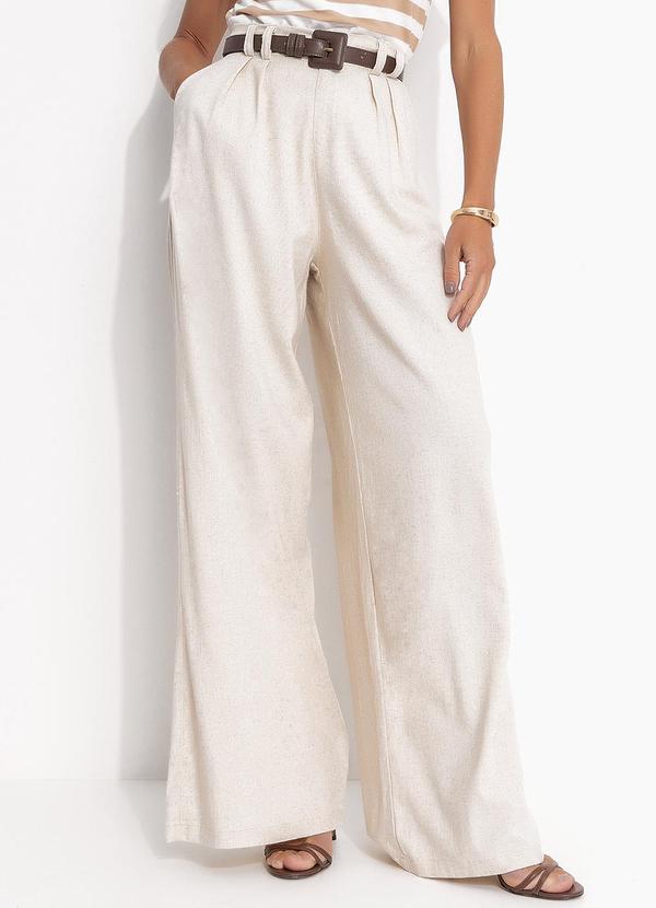 Vista 2 Calça Off White em Linho bonprix bonprix