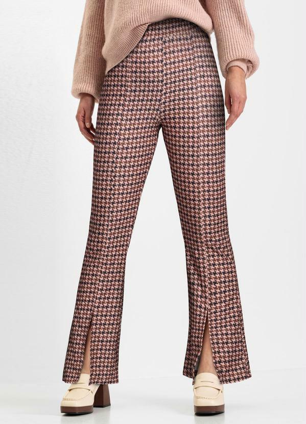 Calça Pied de Poule em Malha Crepe