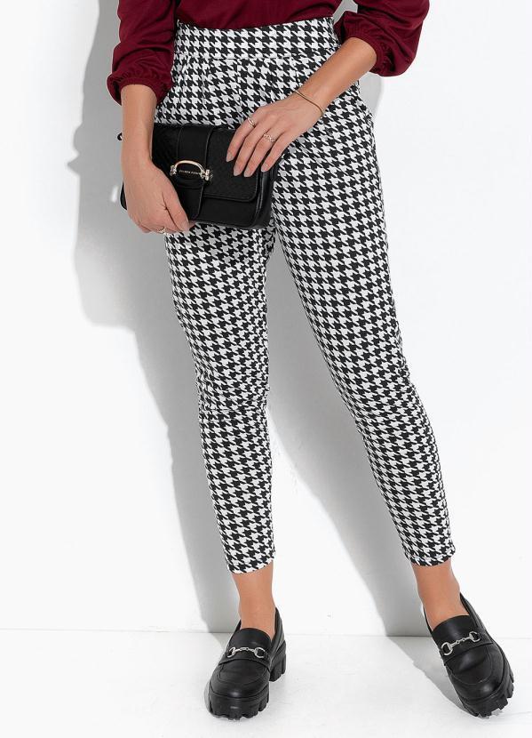 Calça Pied de Poule P&B em Poliviscose