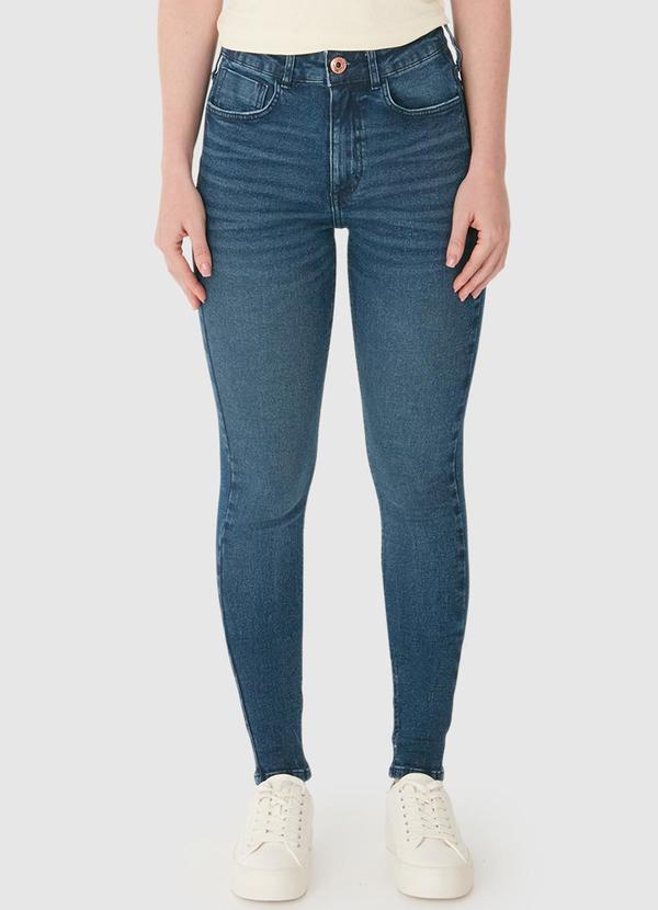 Vista 2 Calça Skinny Cintura Alta em Jeans Azul Escuro Malwee Malwee