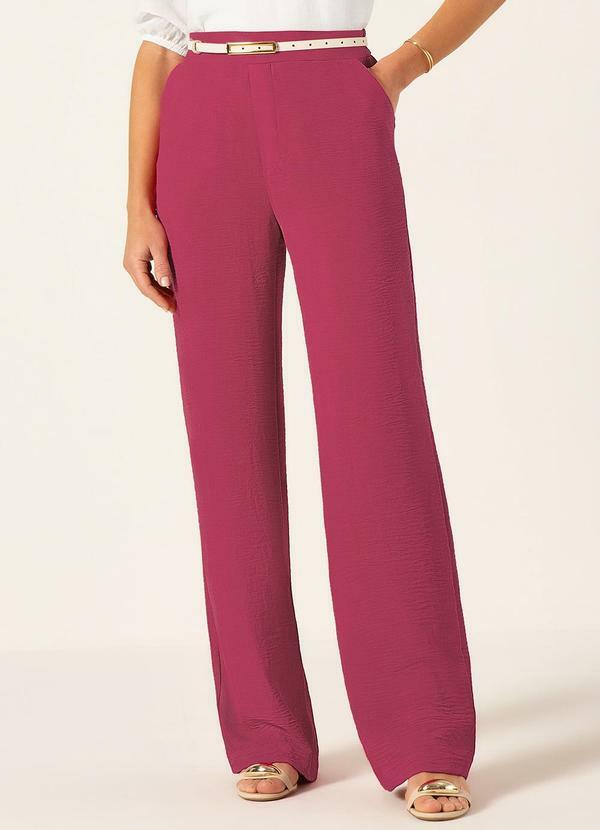 Vista 2 Calça Wide Leg Crepe Hanna Rosa Principessa Principessa
