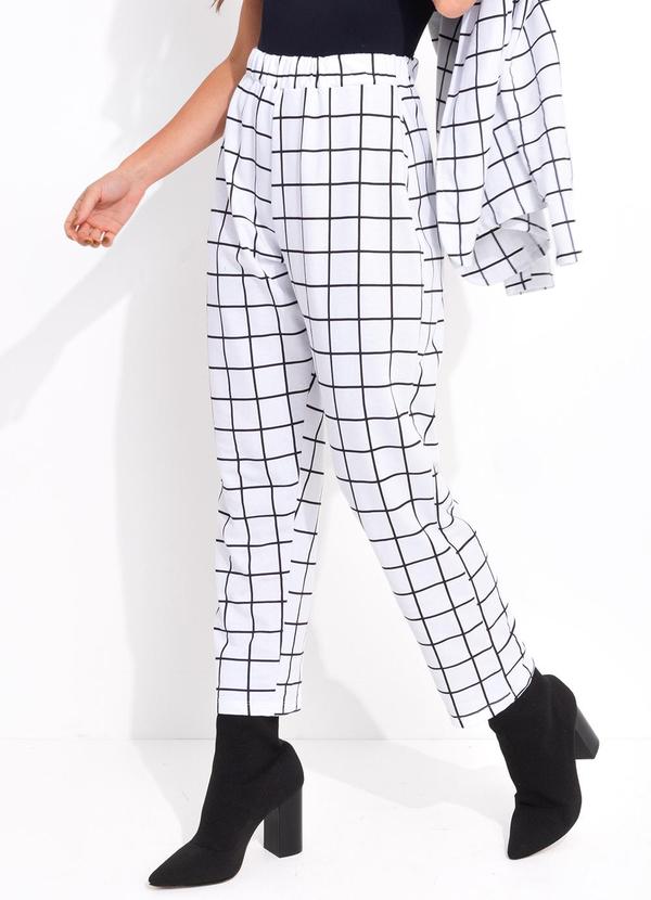 Calça Xadrez Grid em Moletinho