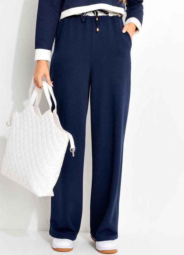 Calça Azul Escuro em Moletom