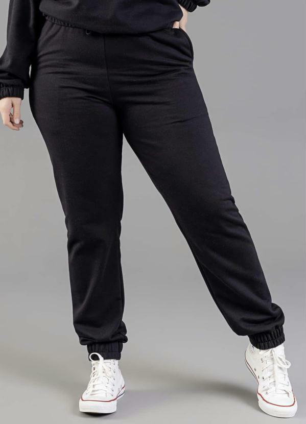 Calça Básica em Moletom Preto