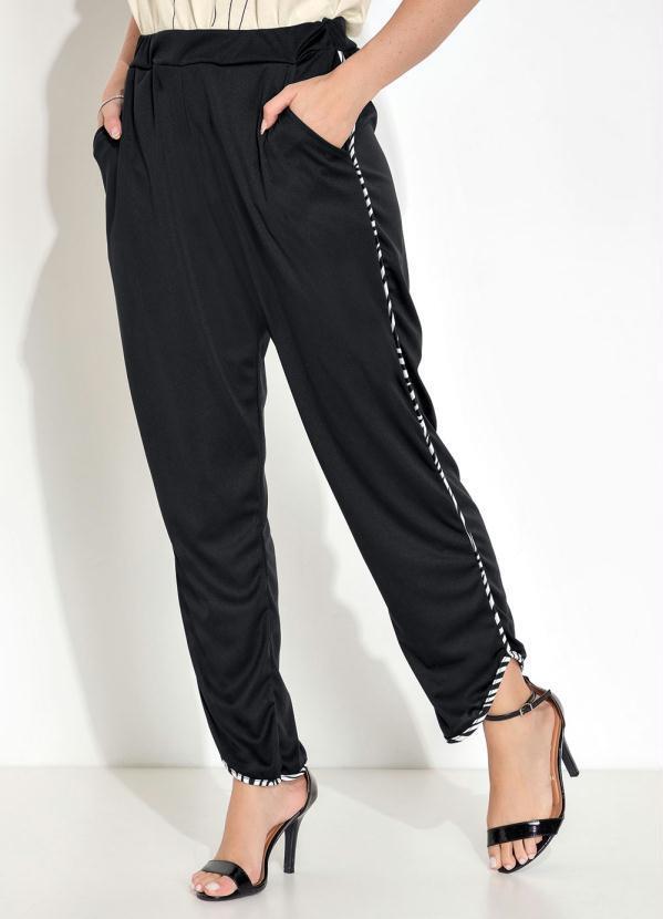 Vista 2 Calça com Barra Assimétrica Preta Moda Pop Moda Pop