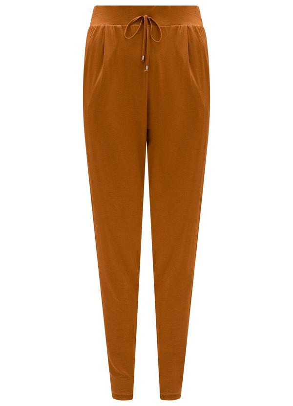 Vista 2 Calça com Bolsos e Cadarço em Moletom Laranja Lunender Lunender