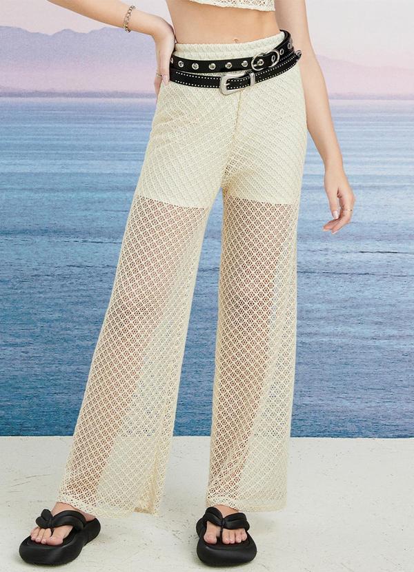 Calça de Tricot Creme Creme