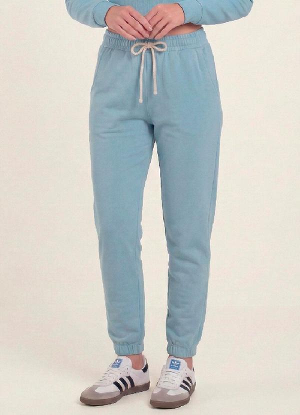 Calça Feminina em Moletom Felpado Azul