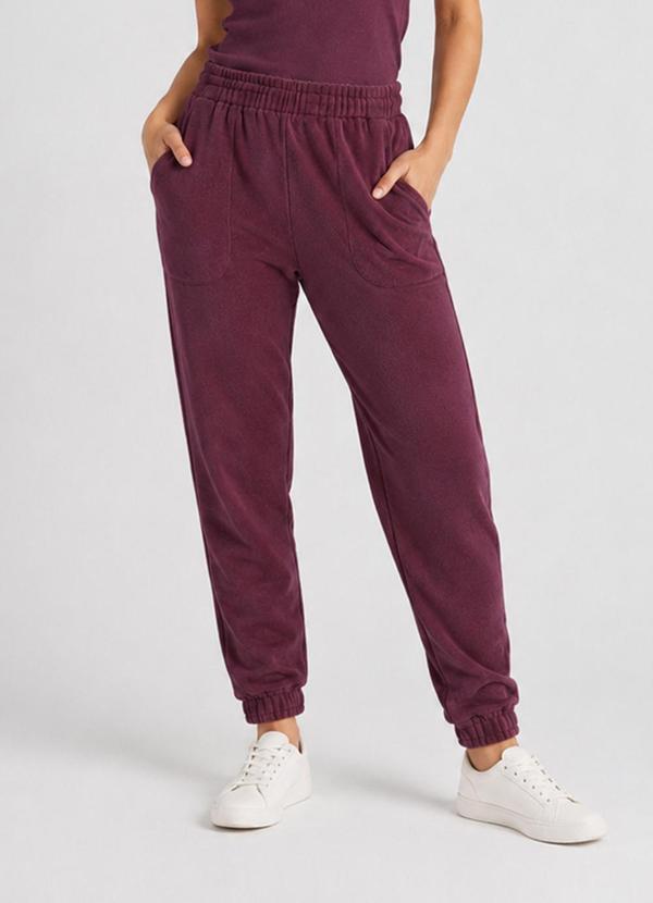 Calça Jogger de Moletom Bordo