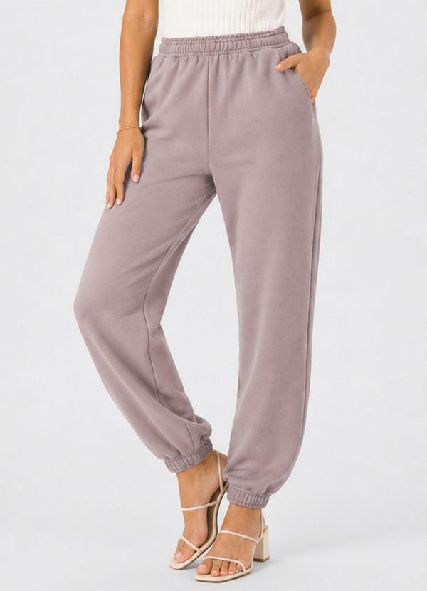 Calça Feminina Moletom Peluciado Marrom