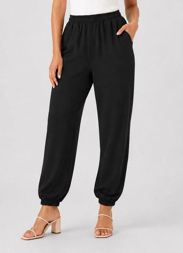 Calça Feminina Moletom Peluciado Preto