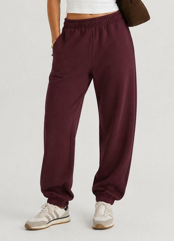 Calça Feminina Moletom Peluciado Vermelho