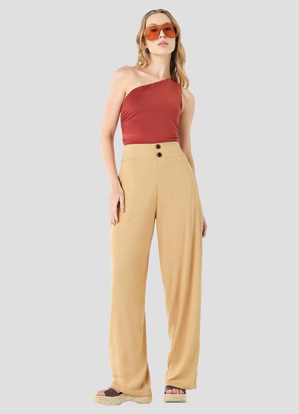Calça Feminina Viscose com Elastano Amarelo