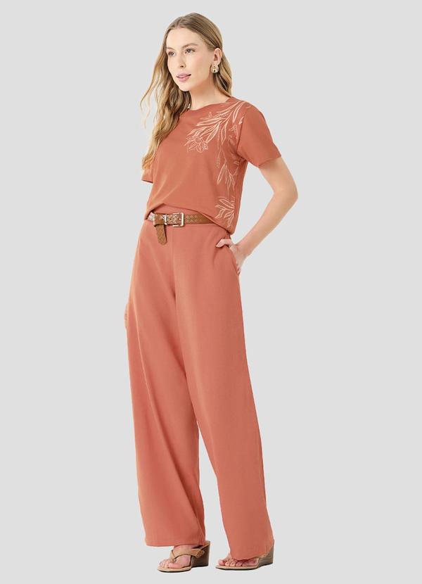 Calça Feminina Viscose Linho Laranja