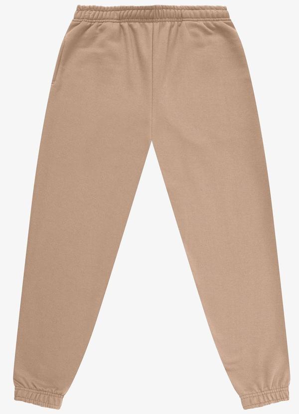 Calça Jogger Básica Moletom Peluciado Marrom