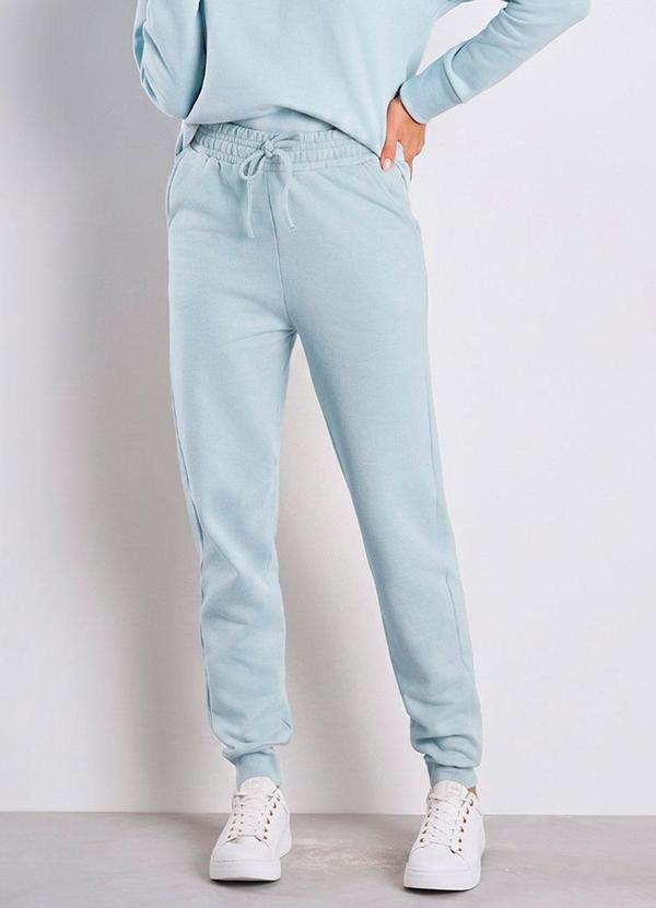 Calça Jogger Kally Moletom Azul Bebê