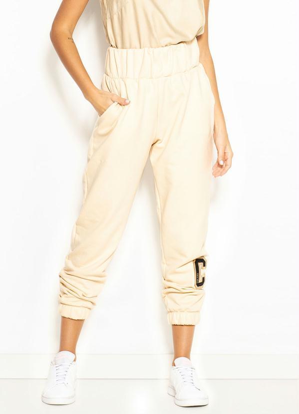 Vista 2 Calça Jogging de Moletom Bege Colcci Colcci