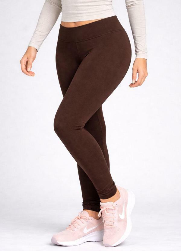 Calça Legging Térmica Flanelada Marrom