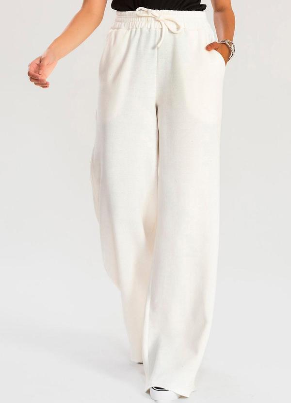 Calça Moletinho Wide Leg Tai Off White