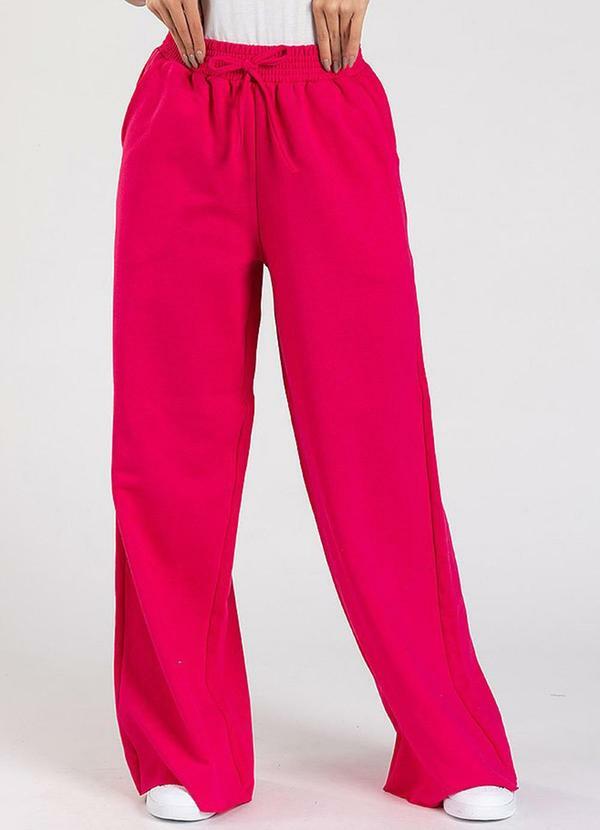 Calça Moletinho Wide Leg Tai Pink Pink