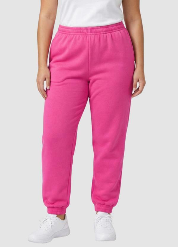 Calça Moletom Feminina Básica Rosa