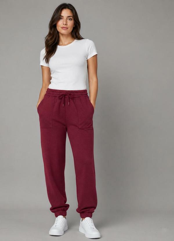 Calça Moletom Jogger Básico Vermelho
