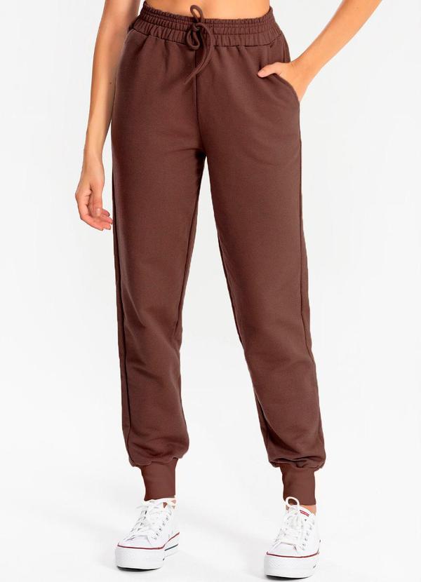 Calça Moletom Jogger Kally Marrom