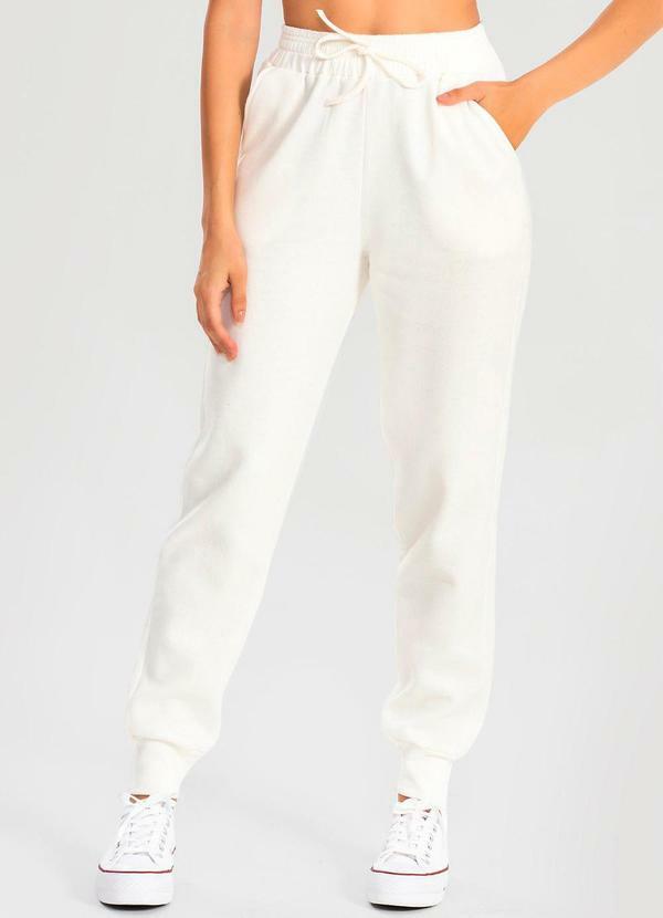 Calça Moletom Jogger Kally Off White