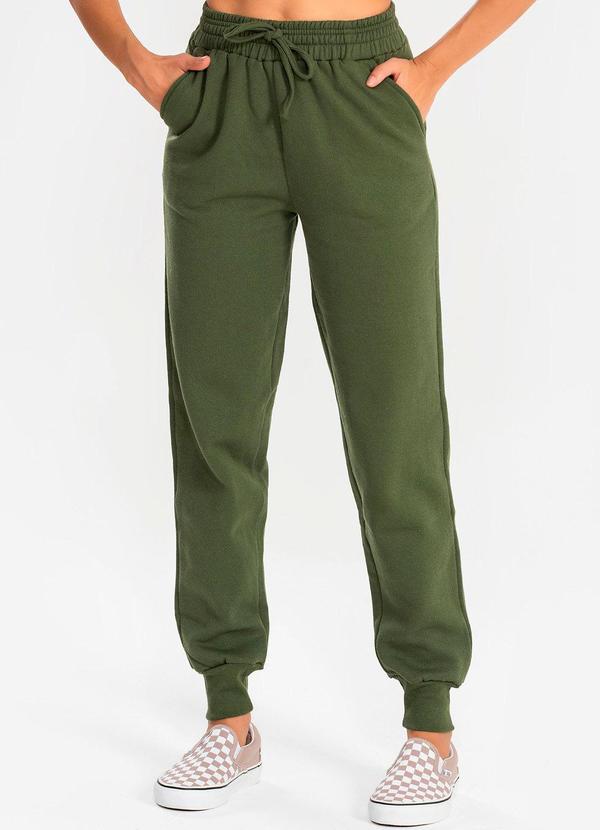 Calça Moletom Jogger Kally Verde Militar